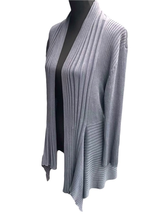 only olive Sweaters - Only Olive Grey Open Front Shawl Collar Knit Lace Back Cardigan Sweater (S)